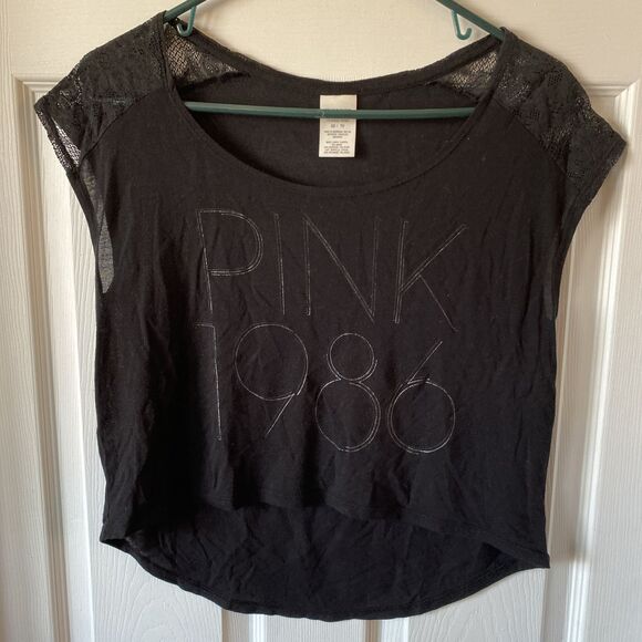 Victorias Secret Pink Top Size XS 1986 Sleeveless Lace Boat Neck Asymmetrical - Picture 1 of 9